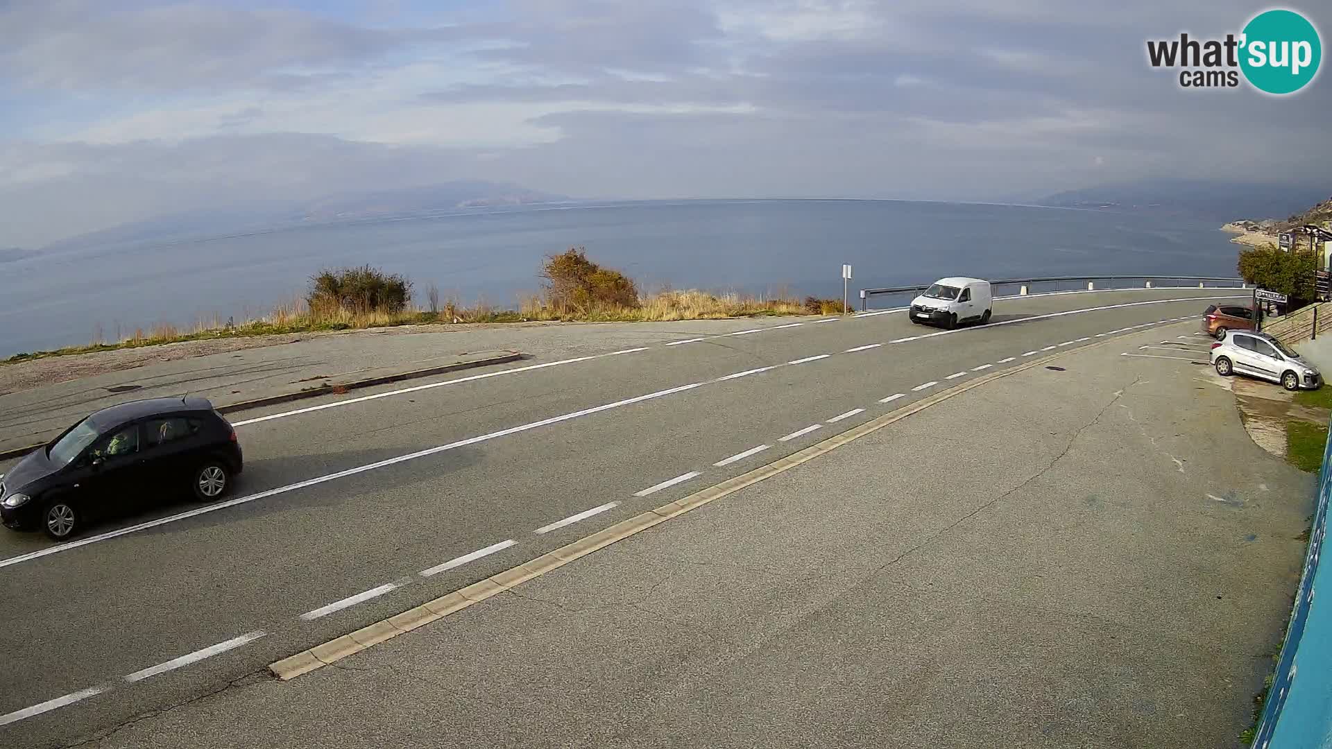 Webcam Adria-Autobahn D8 bei SENJ – Blick auf die Insel KRK