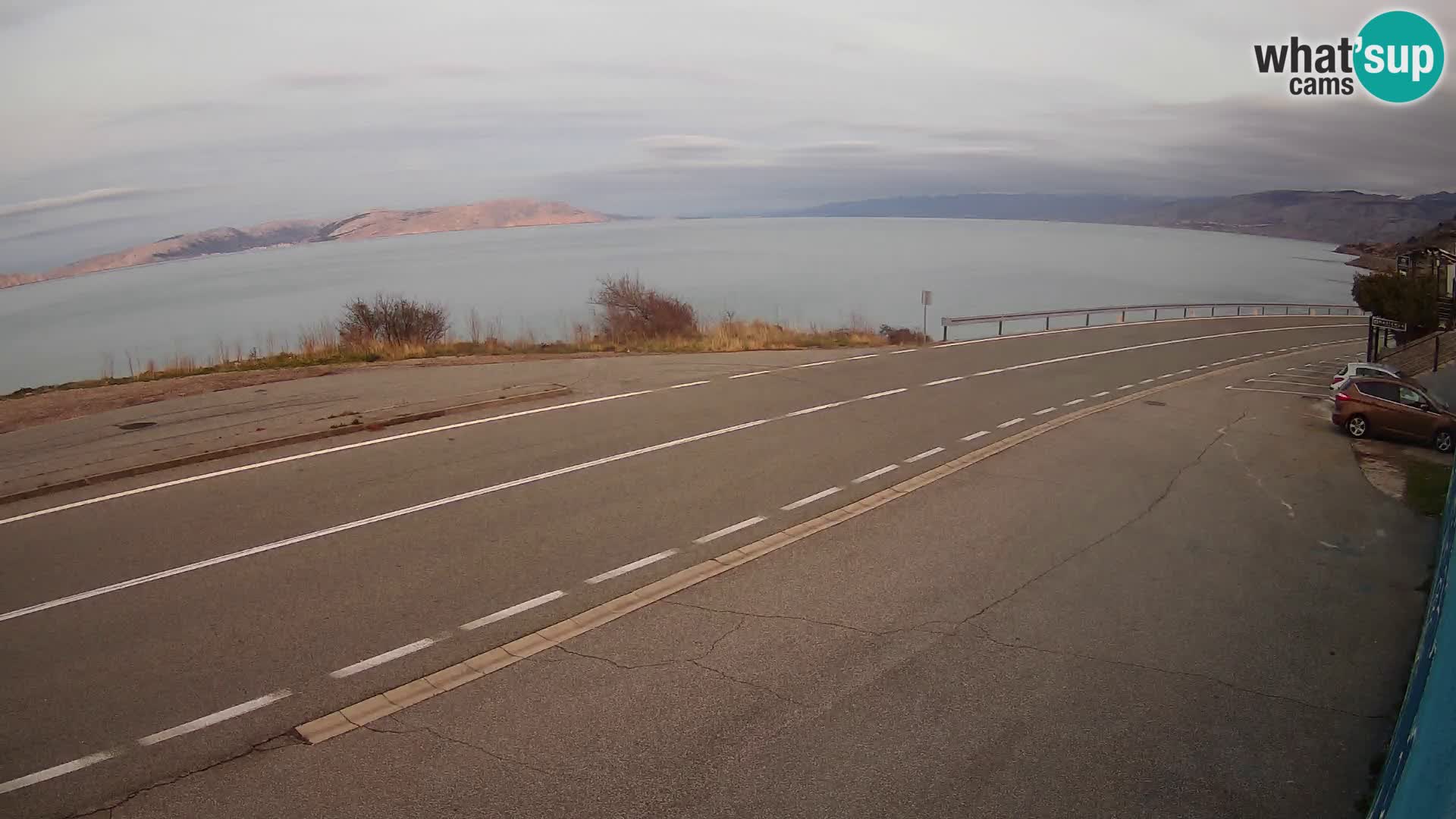 Webcam Adria-Autobahn D8 bei SENJ – Blick auf die Insel KRK