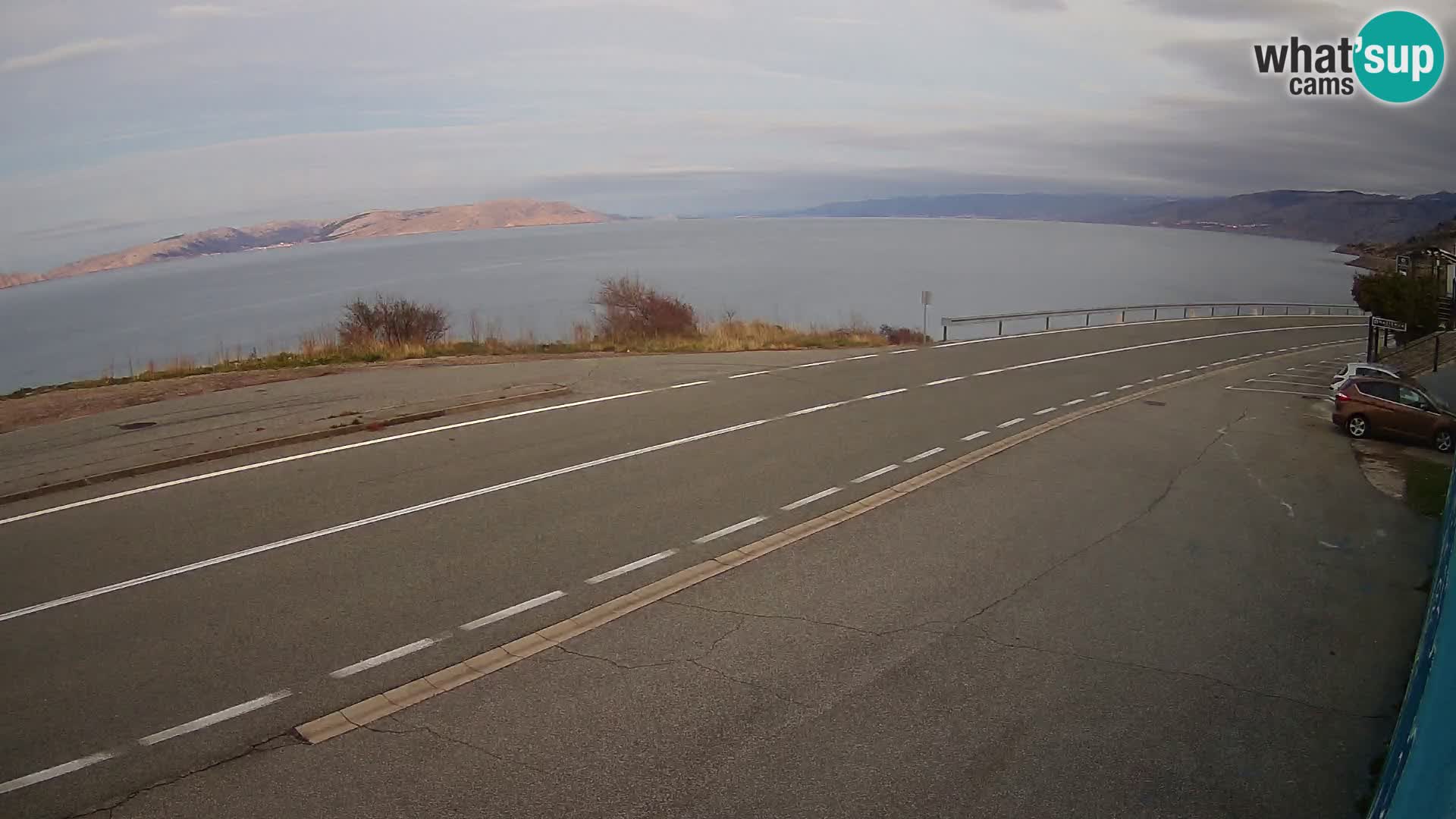 Webcam Adria-Autobahn D8 bei SENJ – Blick auf die Insel KRK