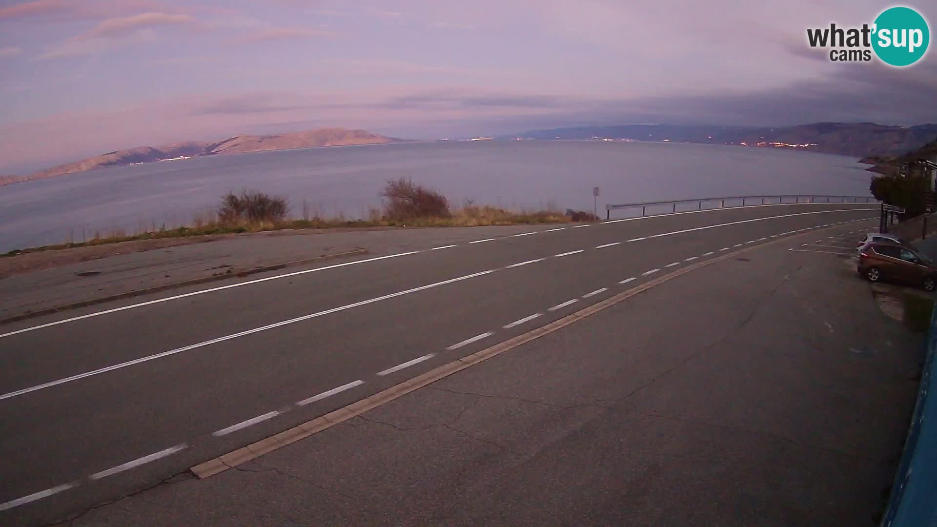 Webcam Adria-Autobahn D8 bei SENJ – Blick auf die Insel KRK