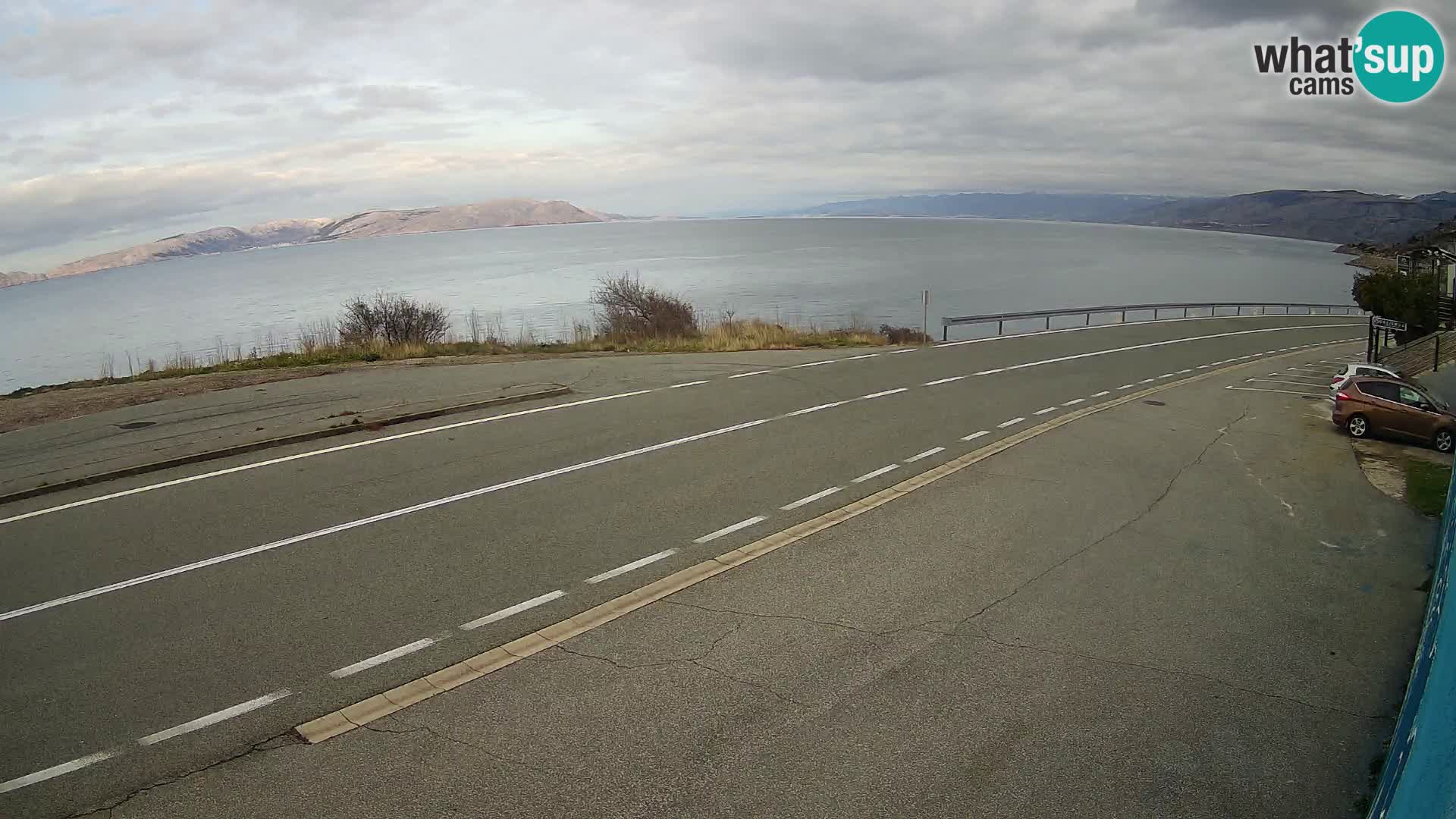 Webcam autoroute Adriatique D8 près de SENJ – vue sur l’île de KRK