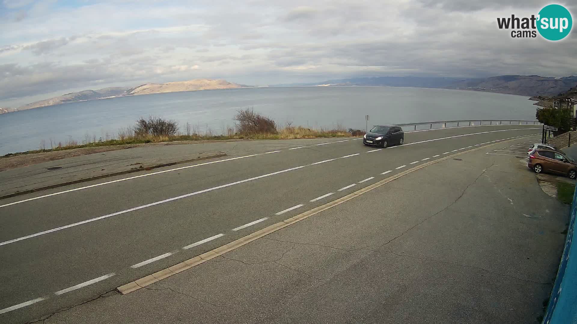 Webcam autopista adriática D8 cerca de SENJ – vista de la isla de KRK