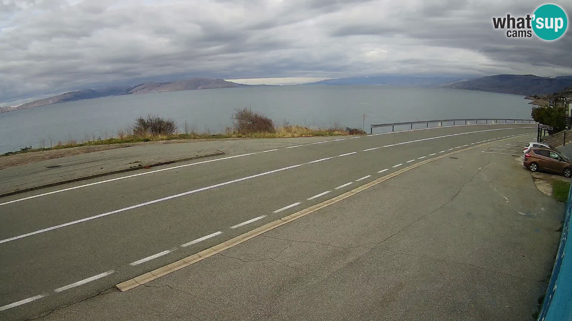 Webcam Adriatic highway D8 near SENJ – view to KRK island