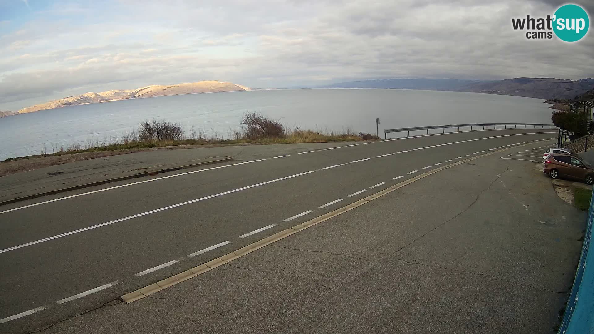 Webcam Adria-Autobahn D8 bei SENJ – Blick auf die Insel KRK