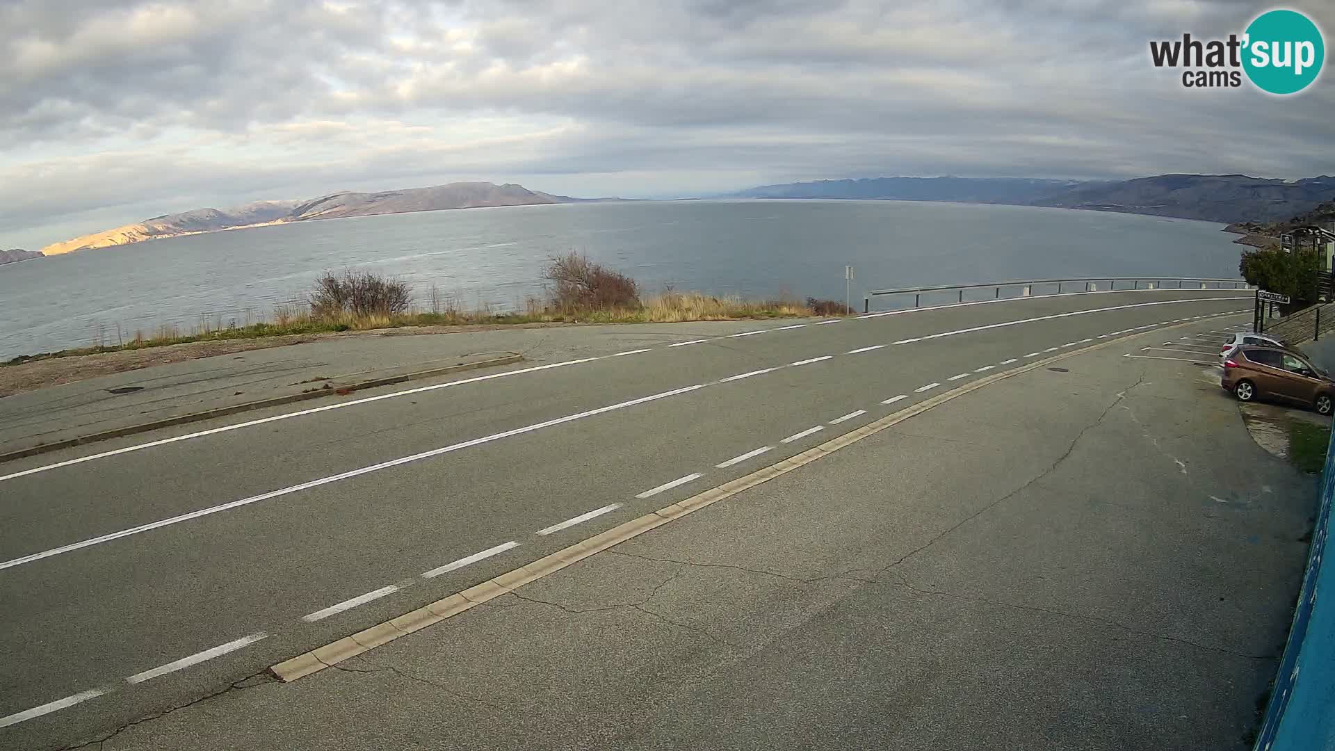 Webcam Adriatic highway D8 near SENJ – view to KRK island