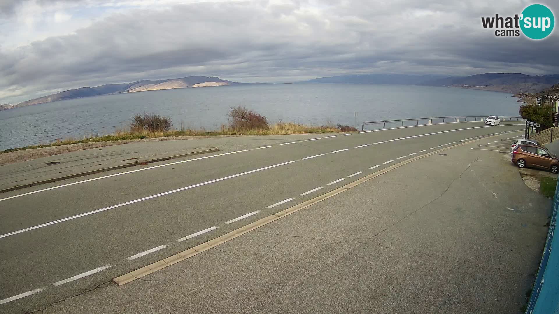 Webcam Adria-Autobahn D8 bei SENJ – Blick auf die Insel KRK