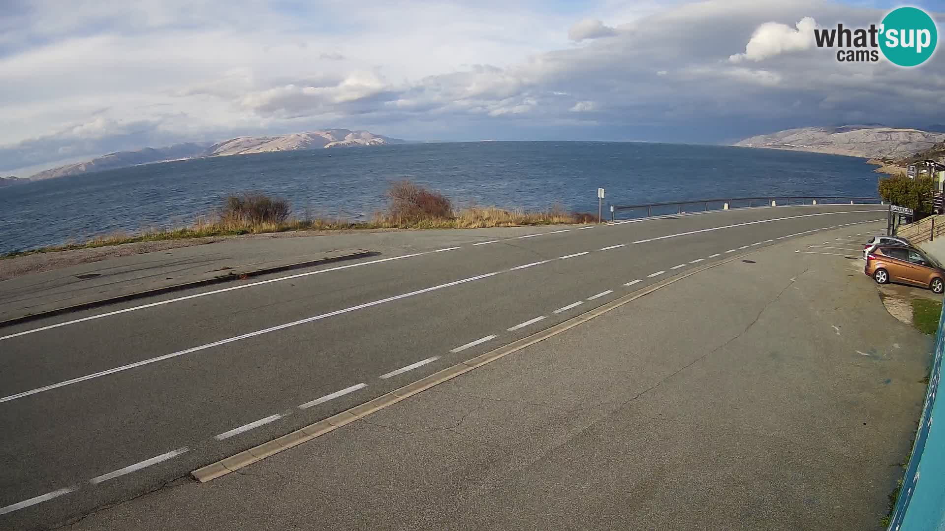 Webcam autoroute Adriatique D8 près de SENJ – vue sur l’île de KRK