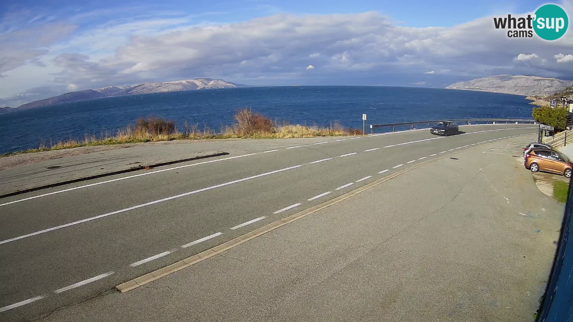 Webcam Adria-Autobahn D8 bei SENJ – Blick auf die Insel KRK