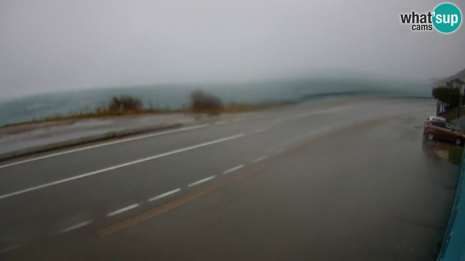 Webcam Adriatic highway D8 near SENJ – view to KRK island