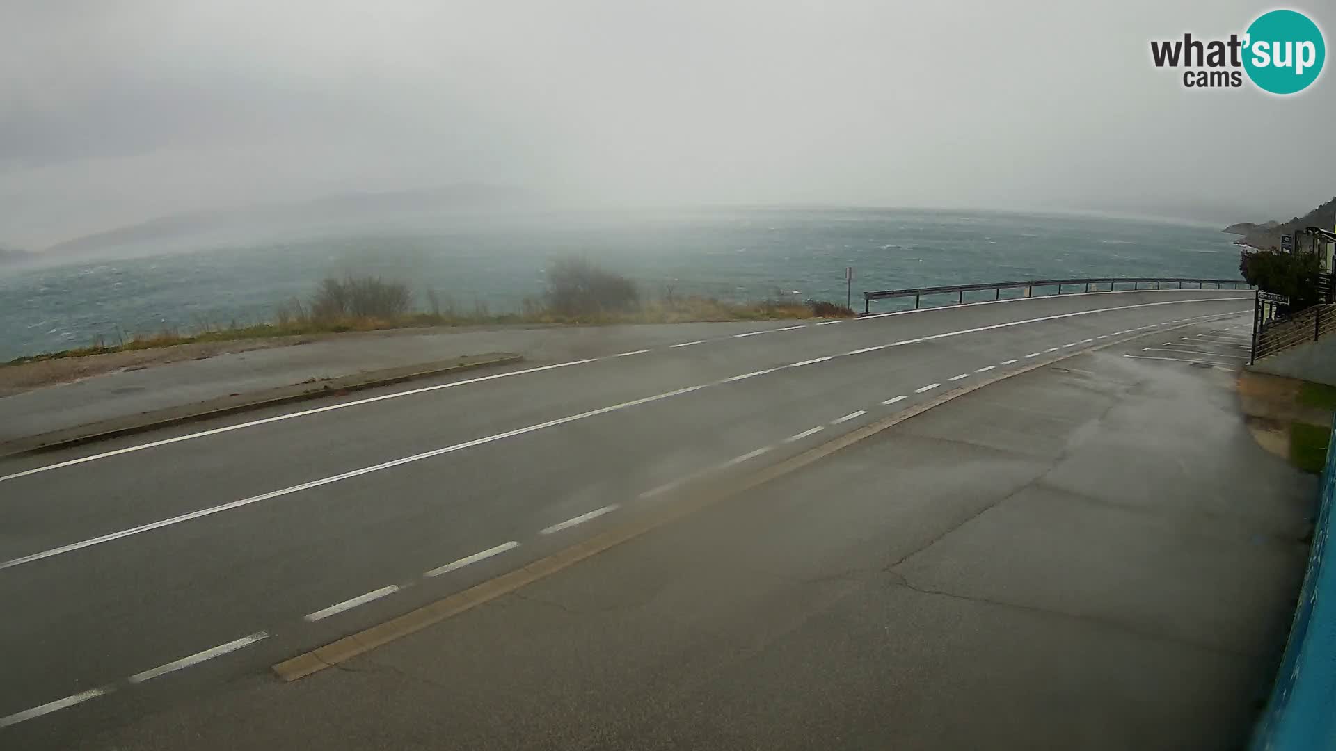 Webcam Adriatic highway D8 near SENJ – view to KRK island