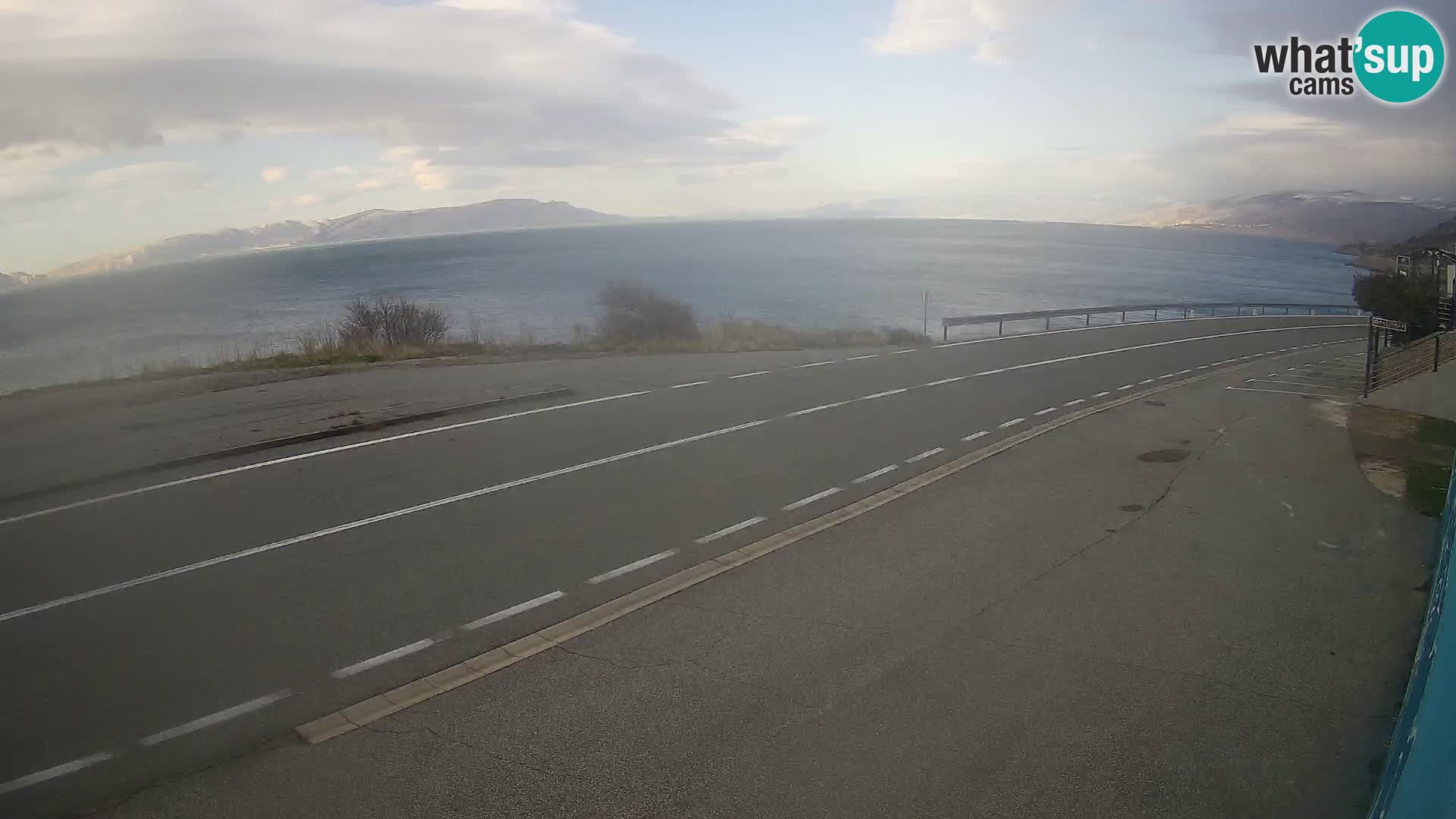 Webcam Adriatic highway D8 near SENJ – view to KRK island