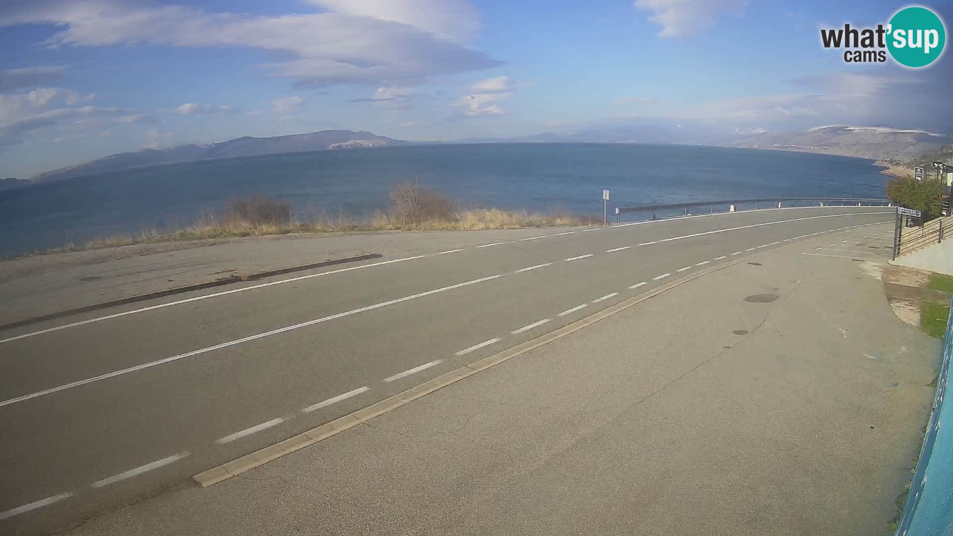 Webcam Adriatic highway D8 near SENJ – view to KRK island