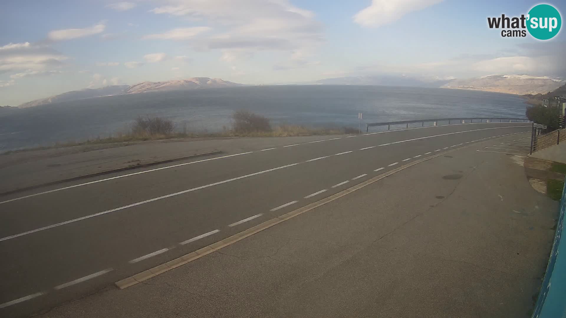 Webcam Adriatic highway D8 near SENJ – view to KRK island