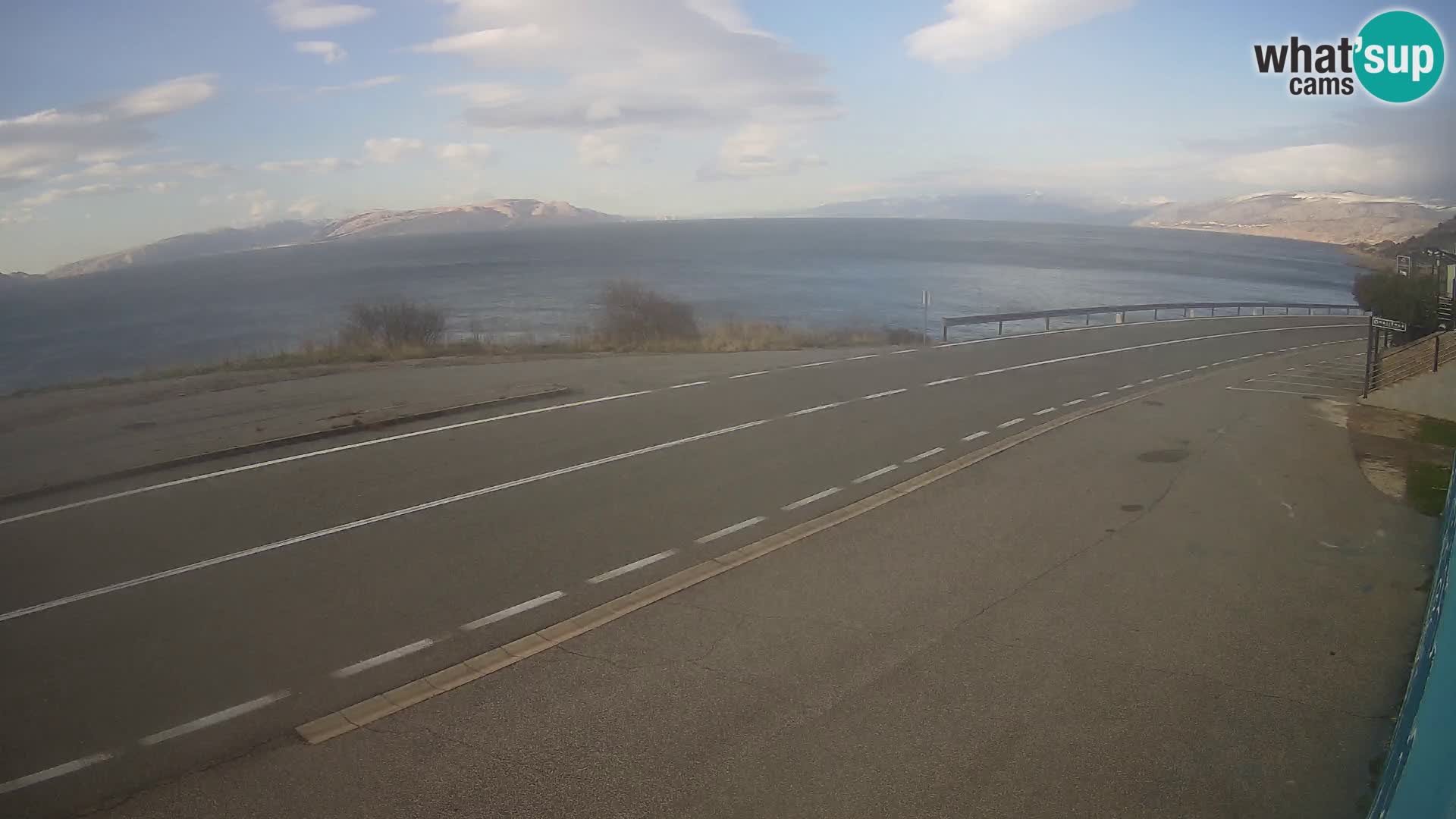 Webcam Adriatic highway D8 near SENJ – view to KRK island