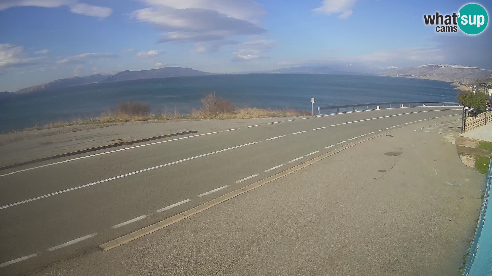 Webcam Adriatic highway D8 near SENJ – view to KRK island