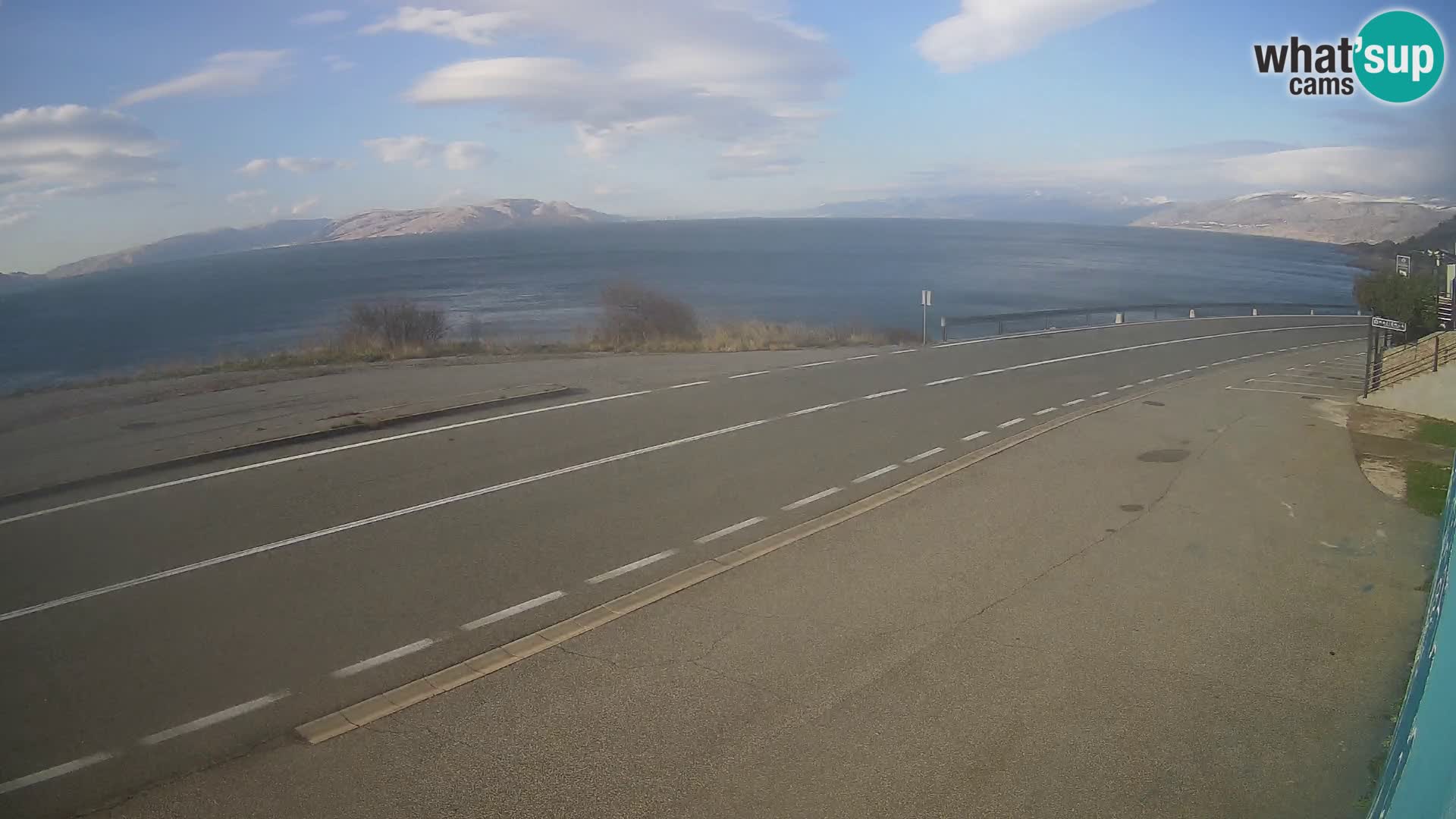 Webcam Adria-Autobahn D8 bei SENJ – Blick auf die Insel KRK