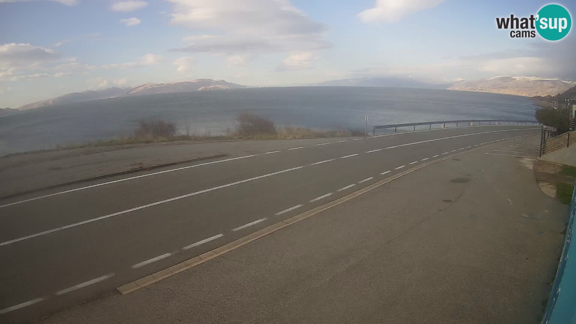 Webcam Adriatic highway D8 near SENJ – view to KRK island