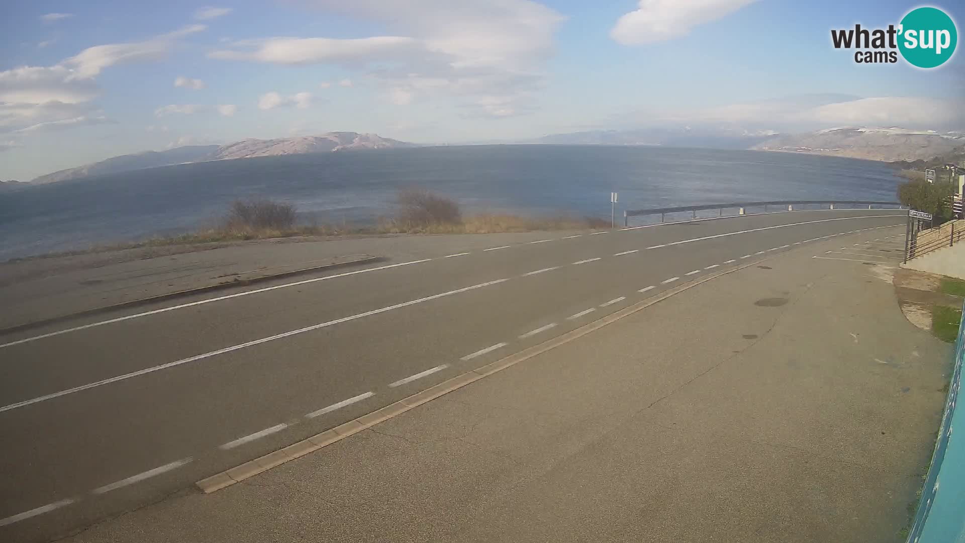 Webcam Adriatic highway D8 near SENJ – view to KRK island