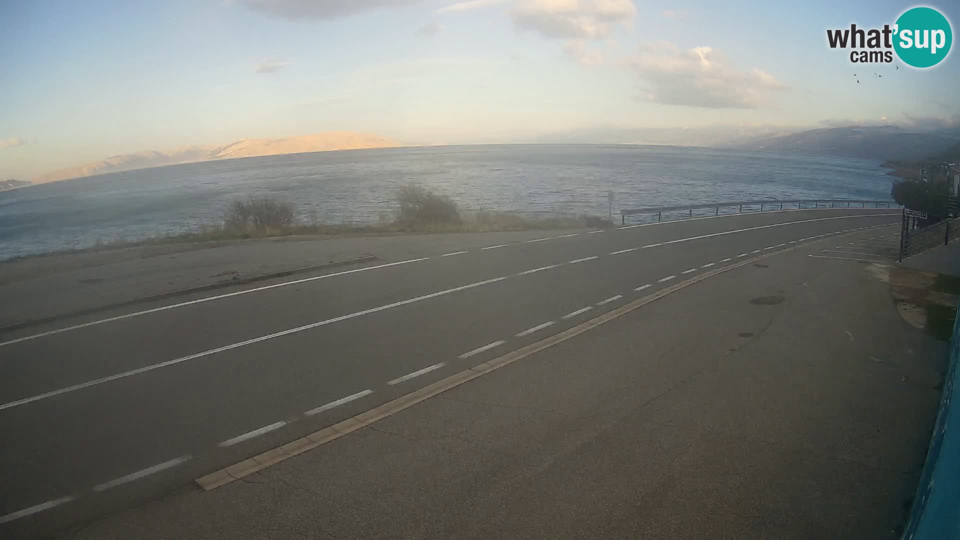 Webcam Adriatic highway D8 near SENJ – view to KRK island