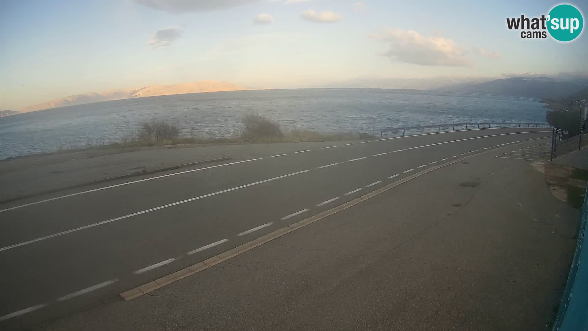 Webcam Adriatic highway D8 near SENJ – view to KRK island