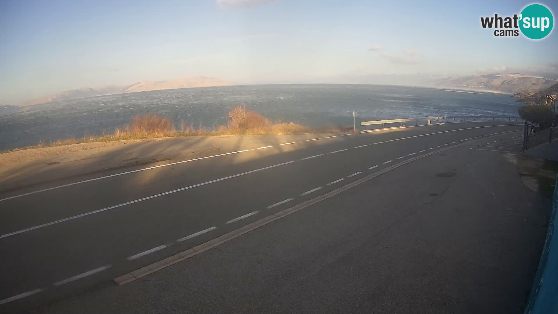 Webcam Adriatic highway D8 near SENJ – view to KRK island