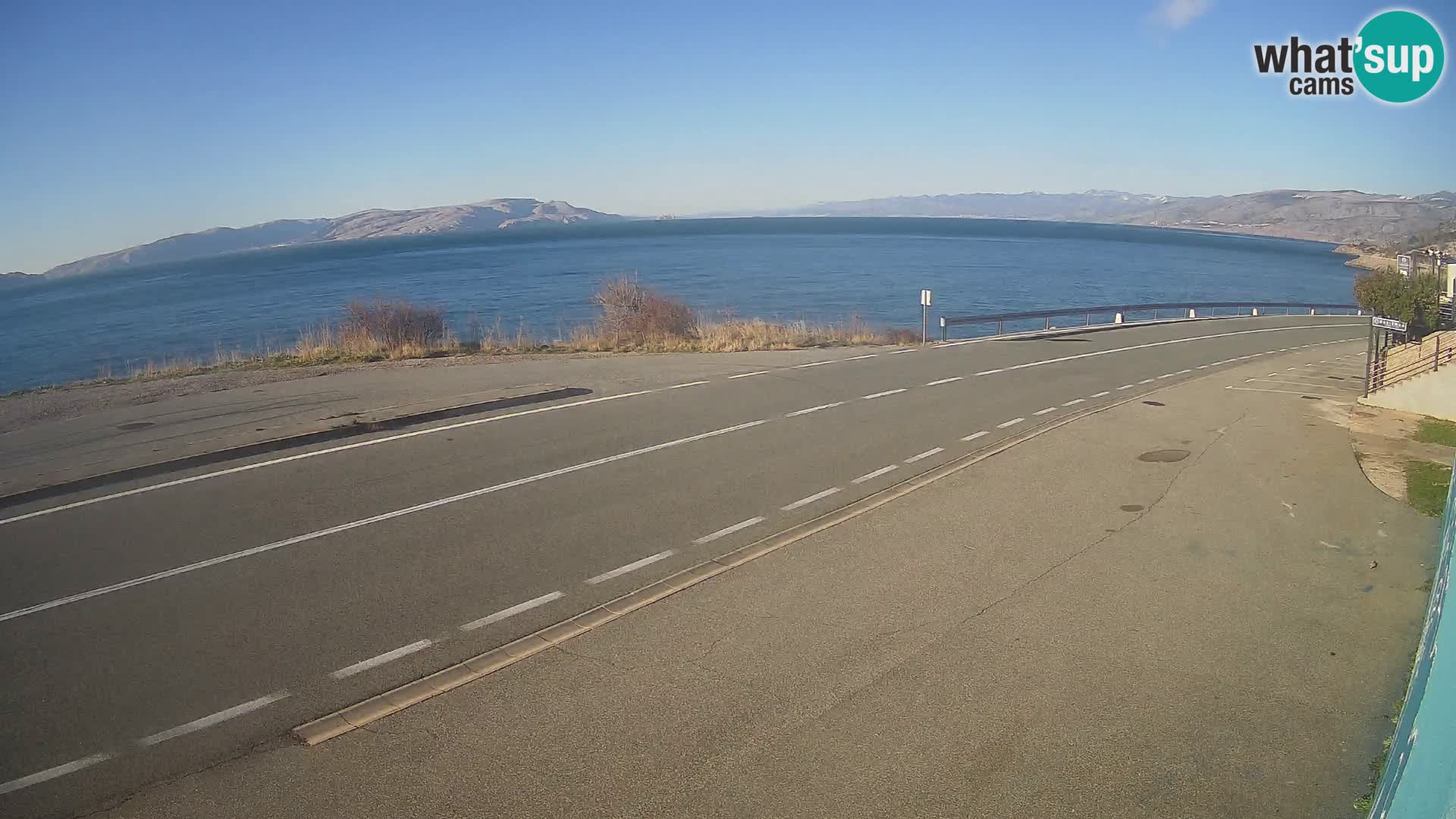 Webcam Adriatic highway D8 near SENJ – view to KRK island