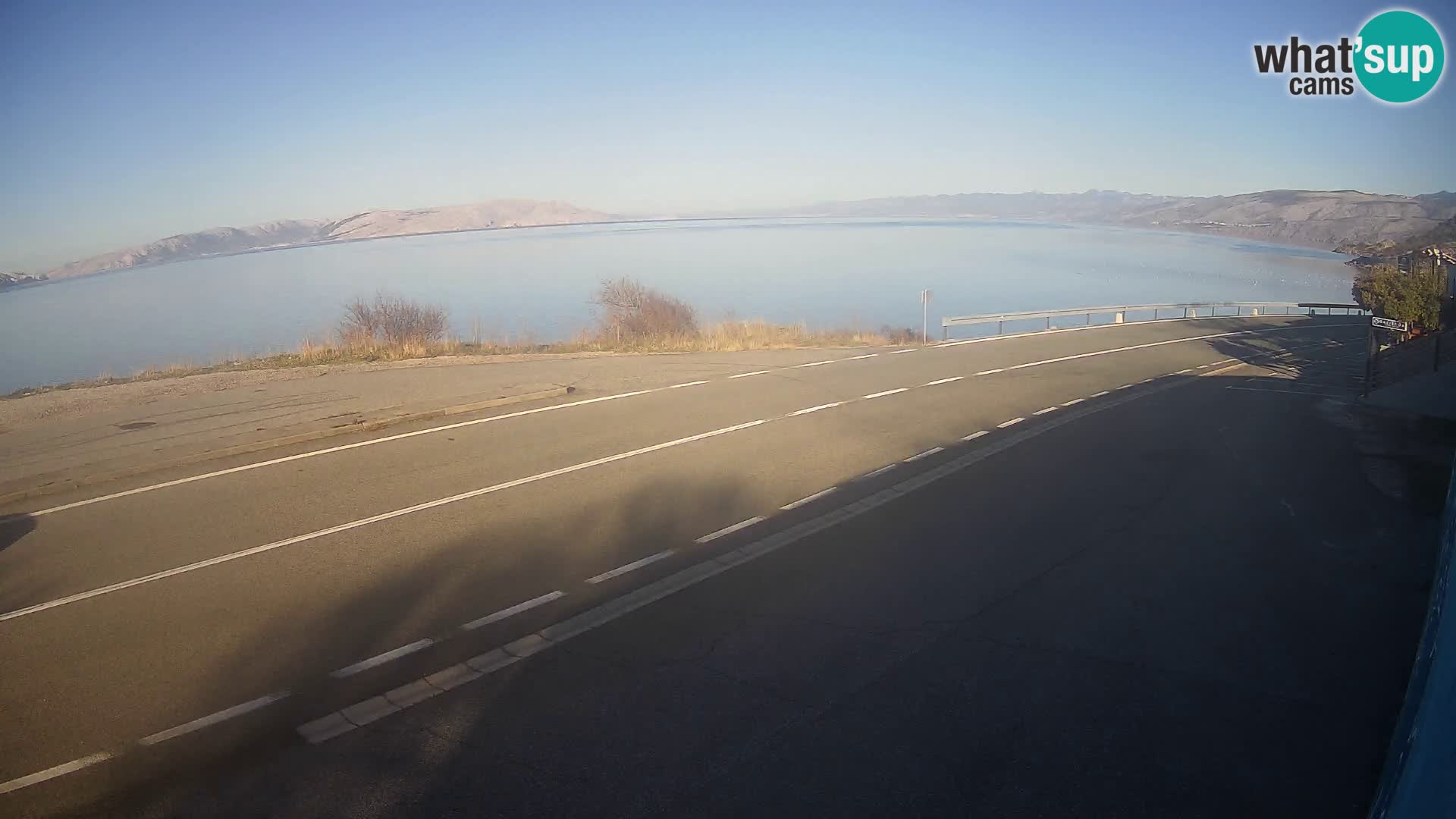 Webcam Adriatic highway D8 near SENJ – view to KRK island