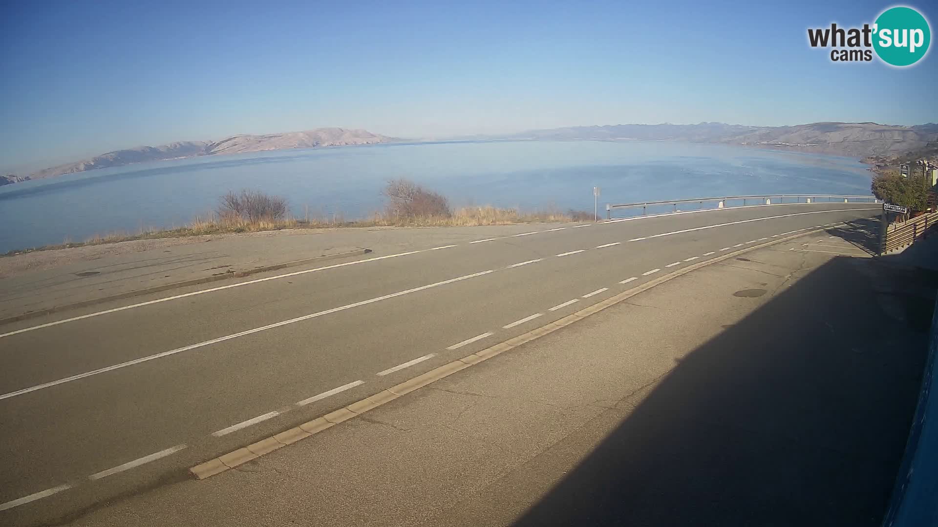 Webcam Adriatic highway D8 near SENJ – view to KRK island