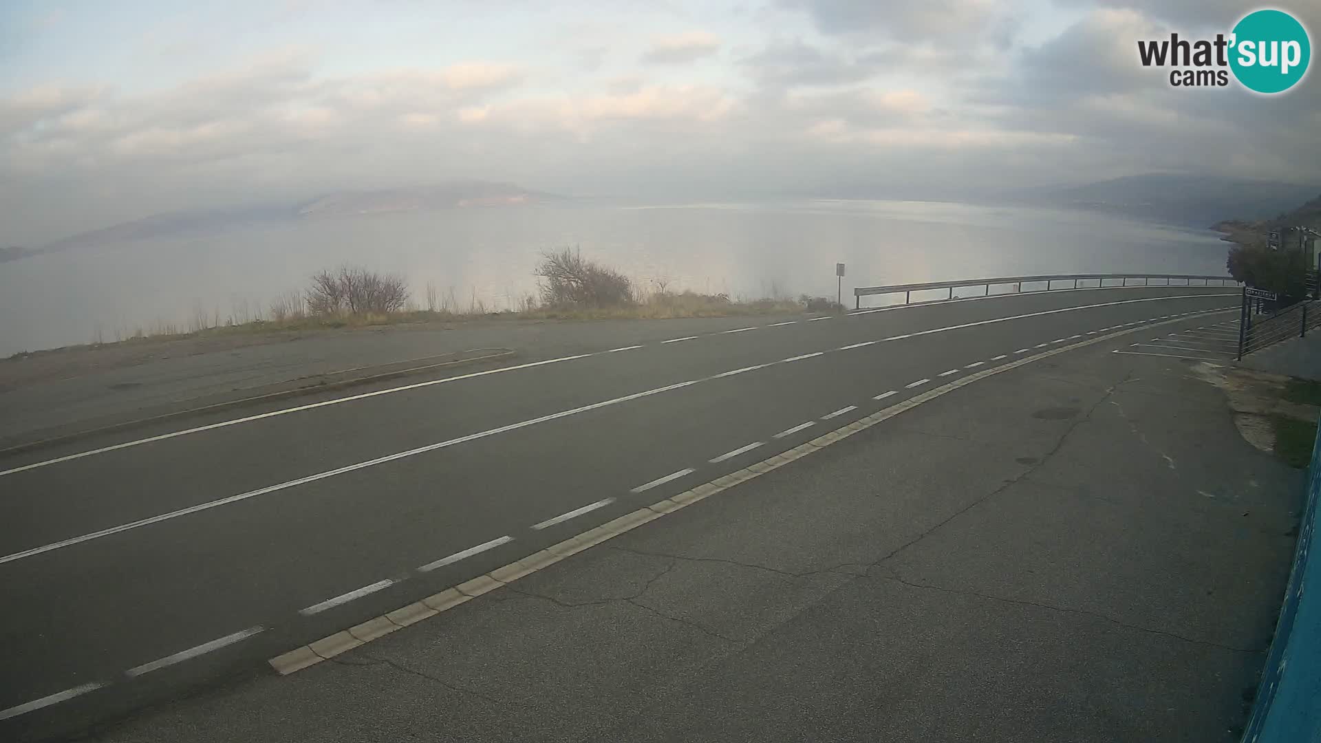 Webcam Adriatic highway D8 near SENJ – view to KRK island