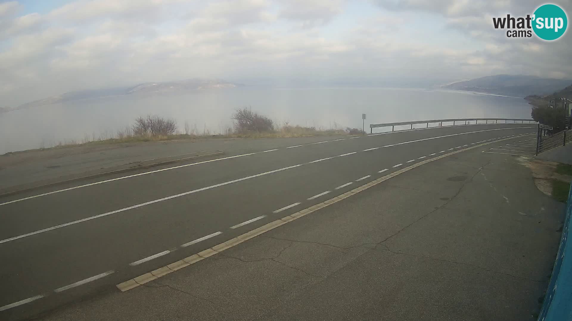 Webcam Adriatic highway D8 near SENJ – view to KRK island