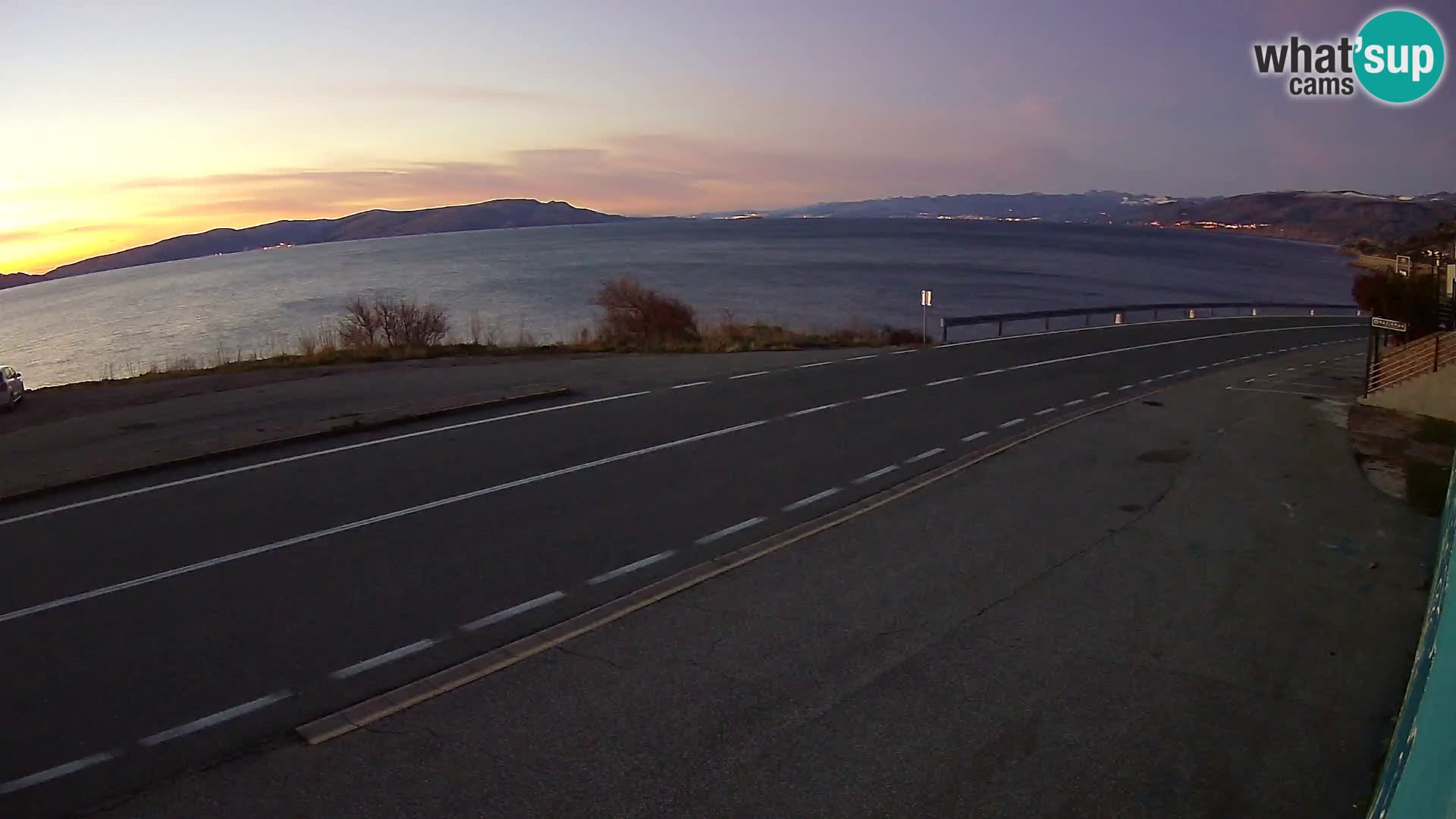 Webcam Adriatic highway D8 near SENJ – view to KRK island