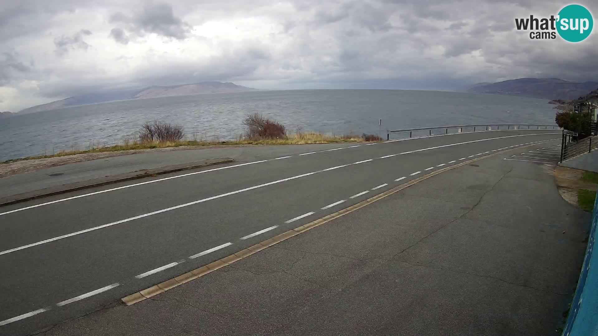 Webcam autoroute Adriatique D8 près de SENJ – vue sur l’île de KRK