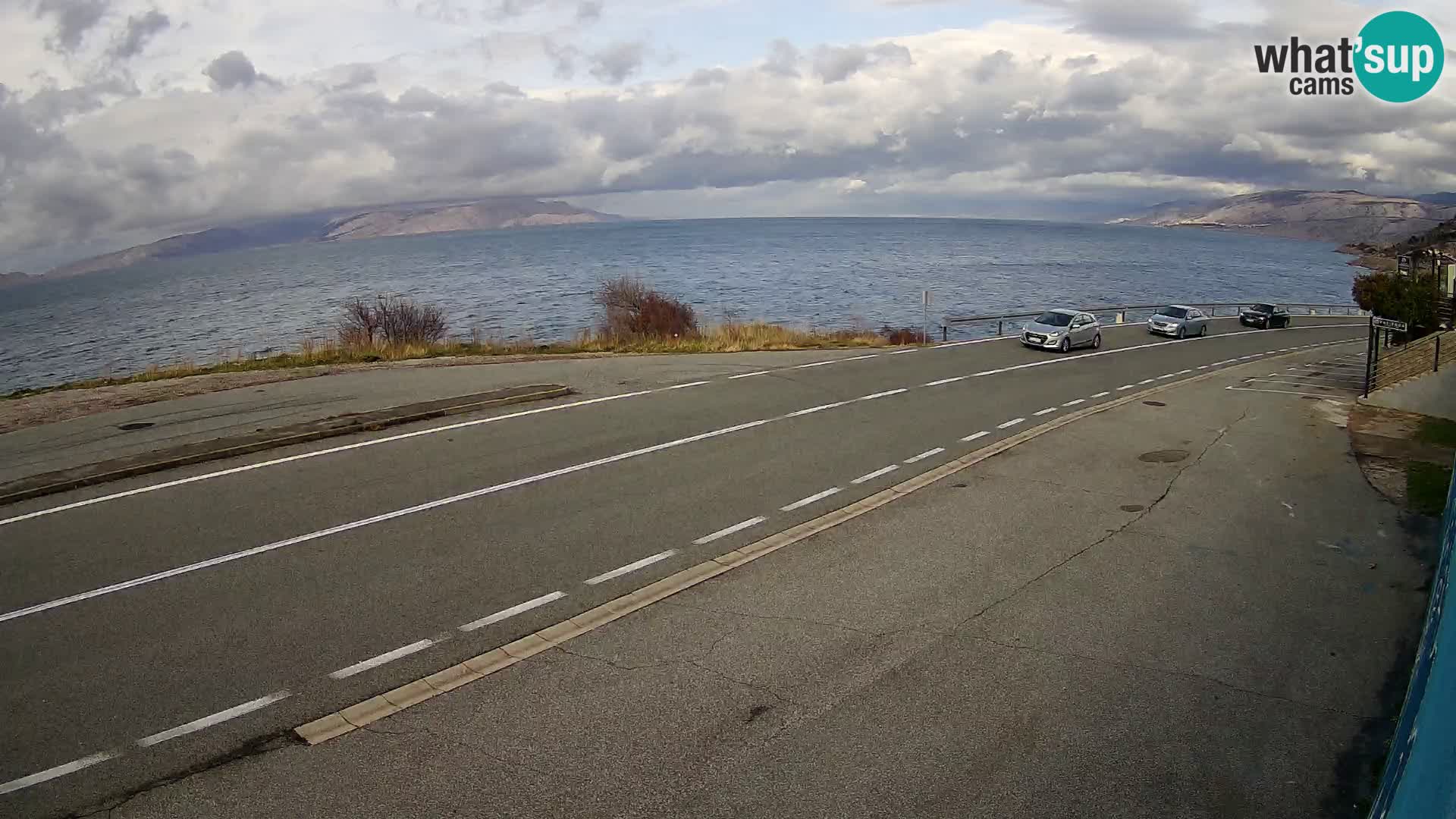 Webcam Adria-Autobahn D8 bei SENJ – Blick auf die Insel KRK