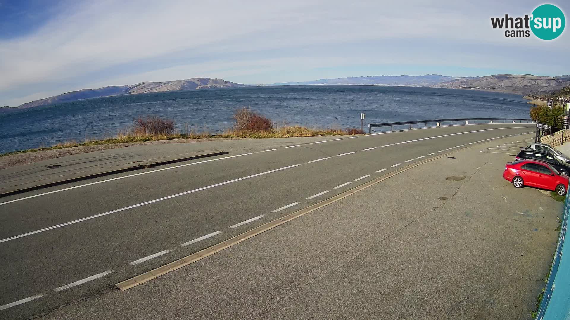 Webcam autoroute Adriatique D8 près de SENJ – vue sur l’île de KRK