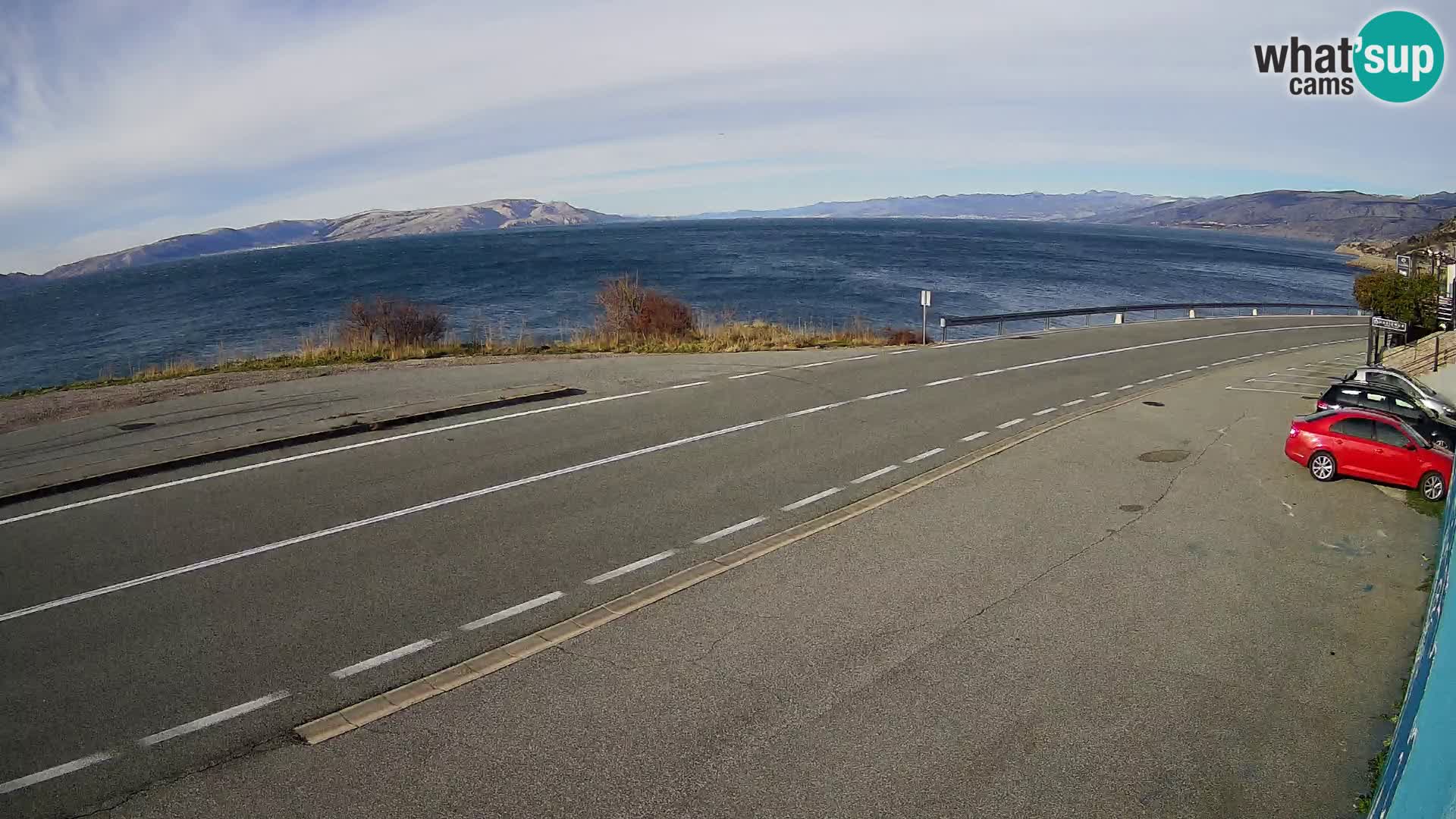 Webcam Adriatic highway D8 near SENJ – view to KRK island