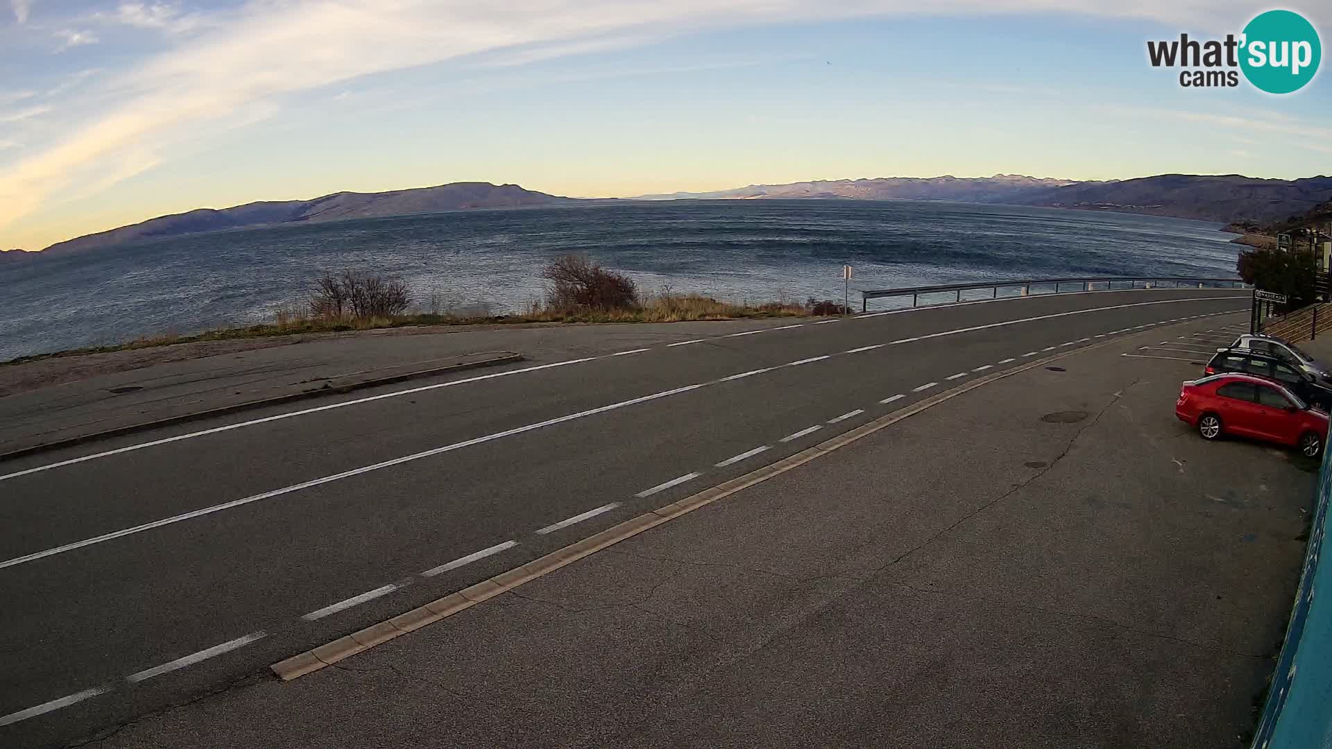 Webcam autoroute Adriatique D8 près de SENJ – vue sur l’île de KRK