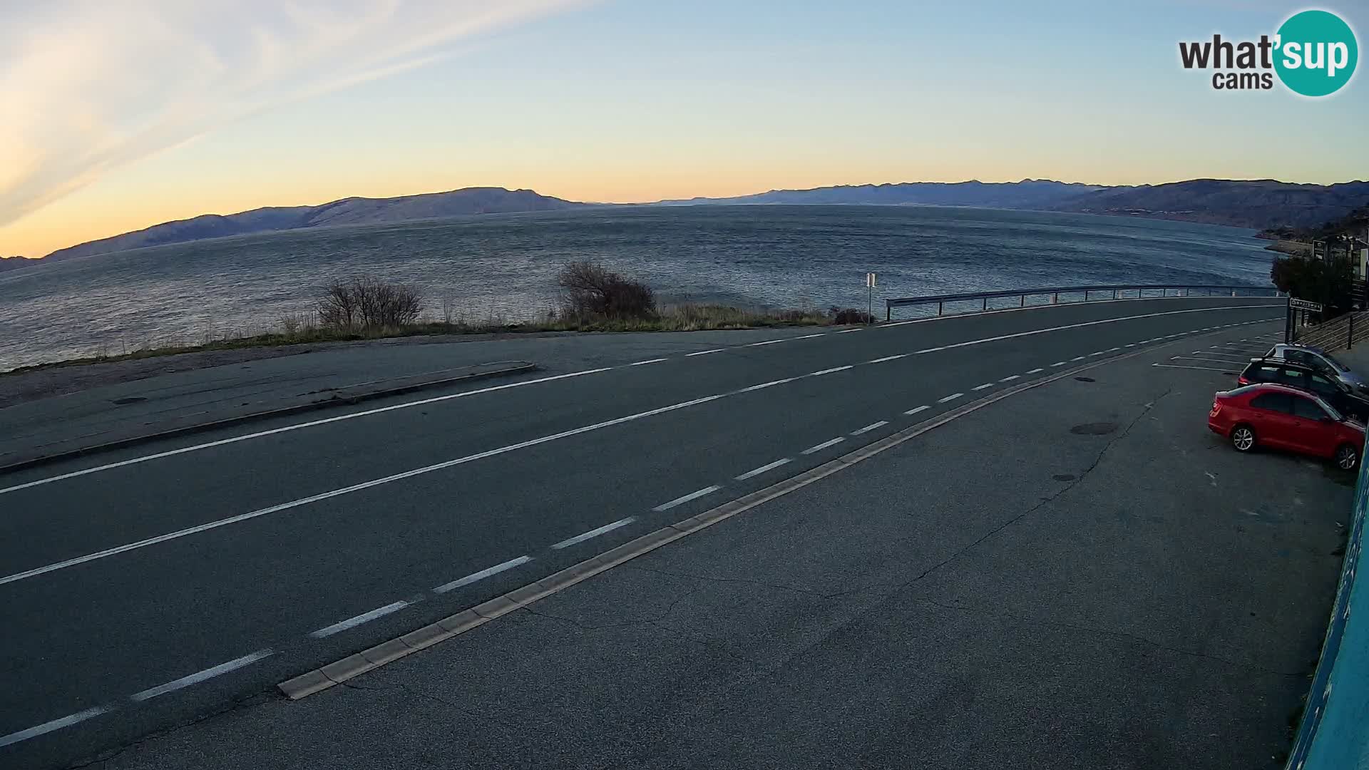 Webcam Adriatic highway D8 near SENJ – view to KRK island