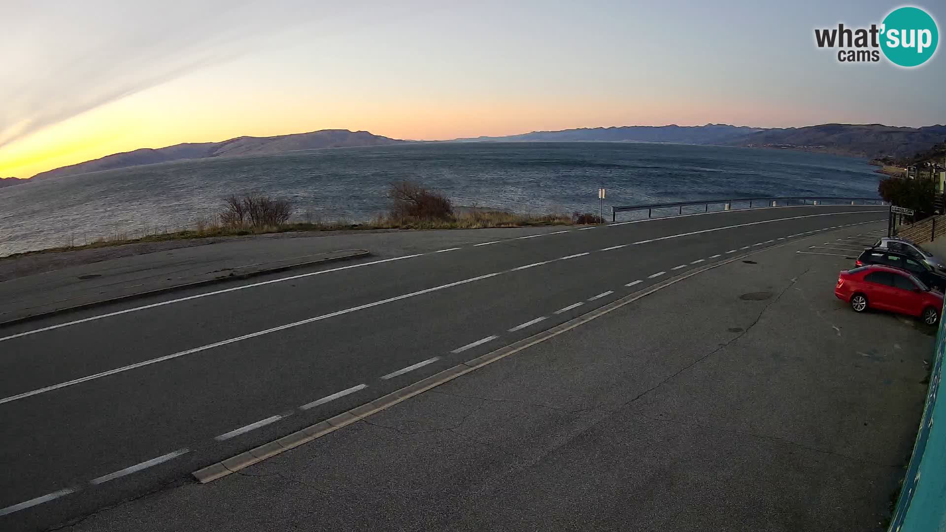 Webcam Adriatic highway D8 near SENJ – view to KRK island