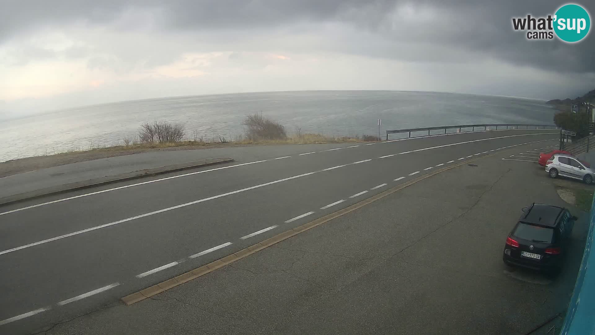 Webcam Adriatic highway D8 near SENJ – view to KRK island