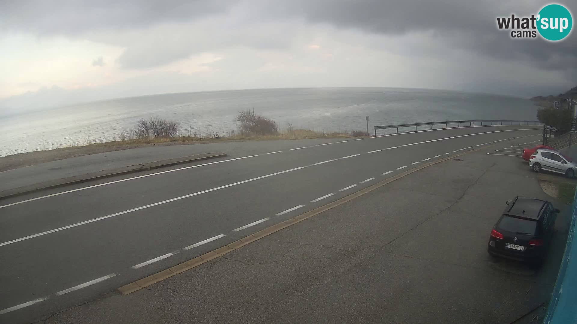 Webcam Adriatic highway D8 near SENJ – view to KRK island