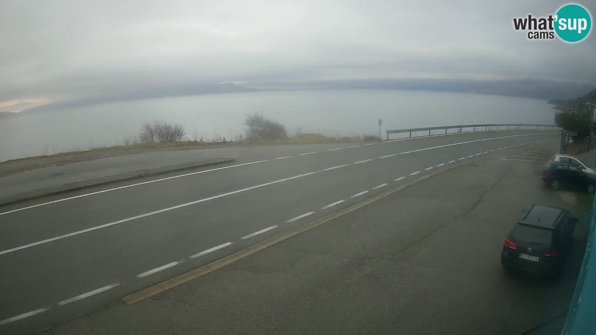 Webcam Adriatic highway D8 near SENJ – view to KRK island