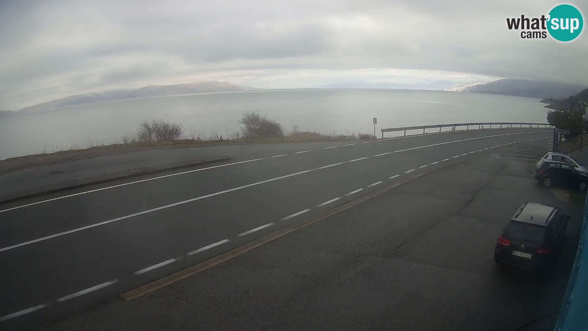 Webcam Adriatic highway D8 near SENJ – view to KRK island