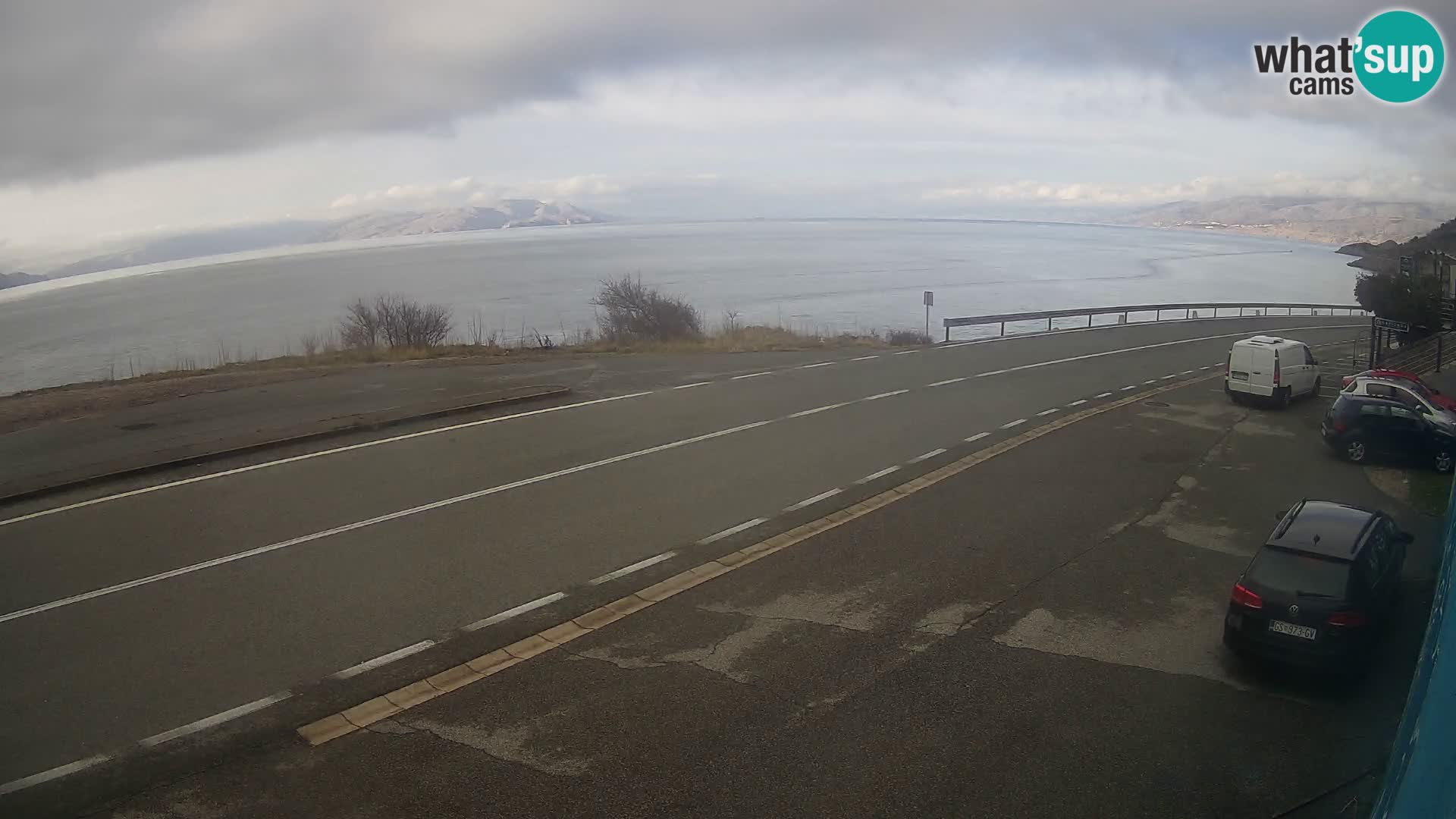 Webcam autopista adriática D8 cerca de SENJ – vista de la isla de KRK