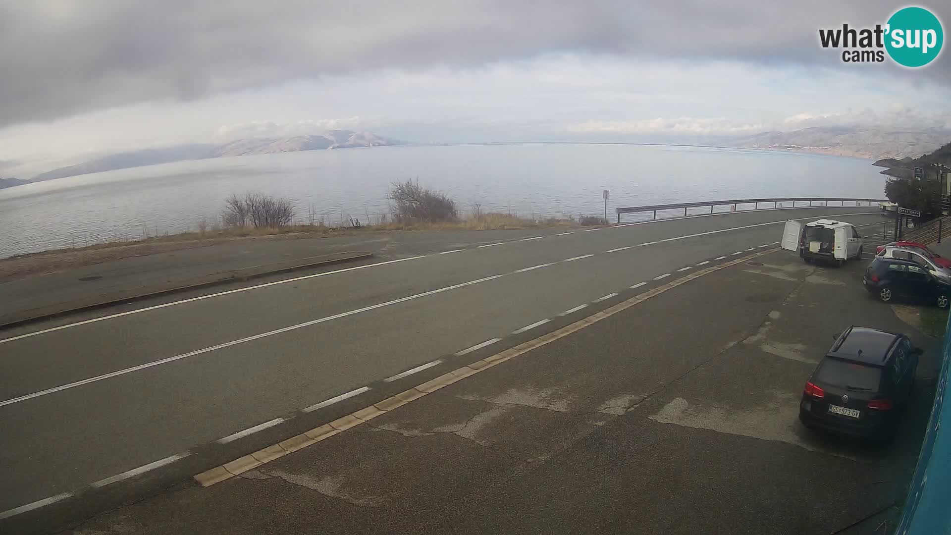 Webcam Adria-Autobahn D8 bei SENJ – Blick auf die Insel KRK