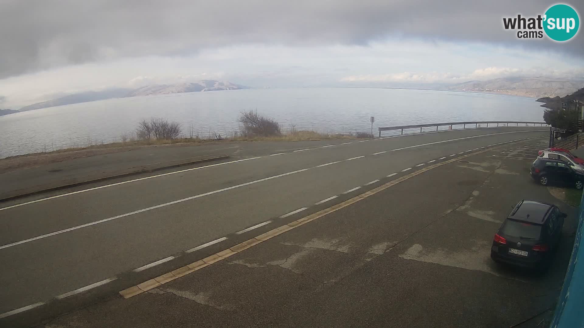 Webcam autopista adriática D8 cerca de SENJ – vista de la isla de KRK