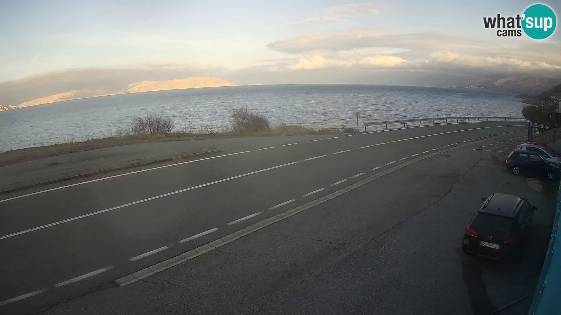 Webcam Adria-Autobahn D8 bei SENJ – Blick auf die Insel KRK