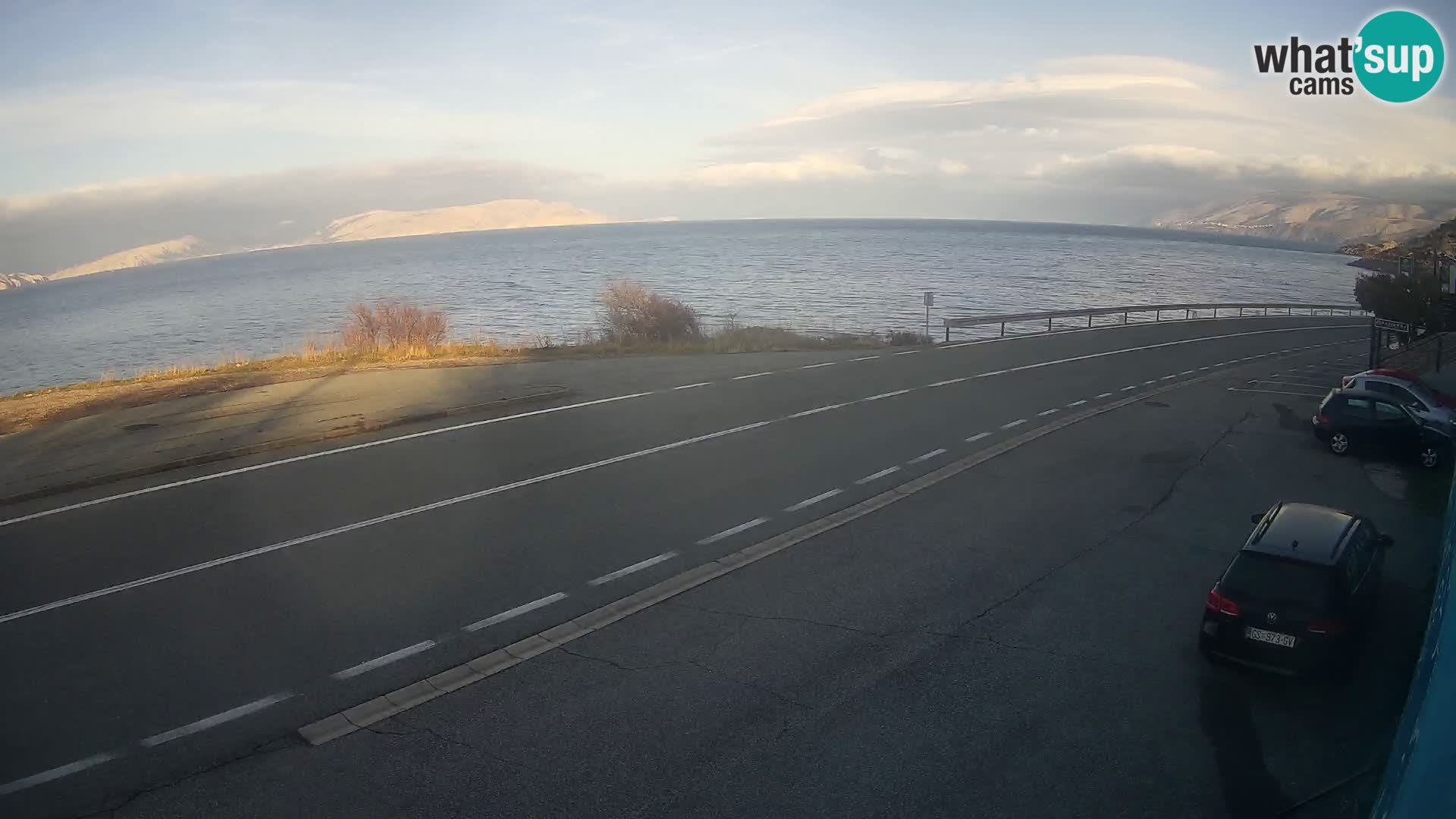 Webcam Adriatic highway D8 near SENJ – view to KRK island