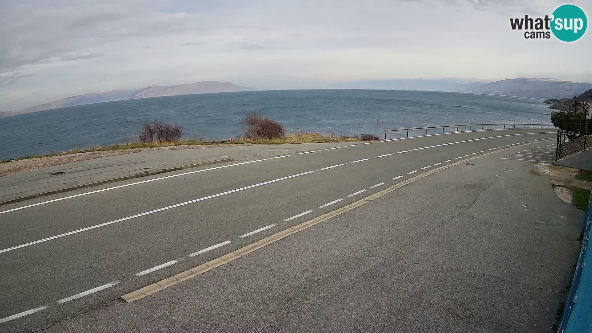 Webcam autoroute Adriatique D8 près de SENJ – vue sur l’île de KRK