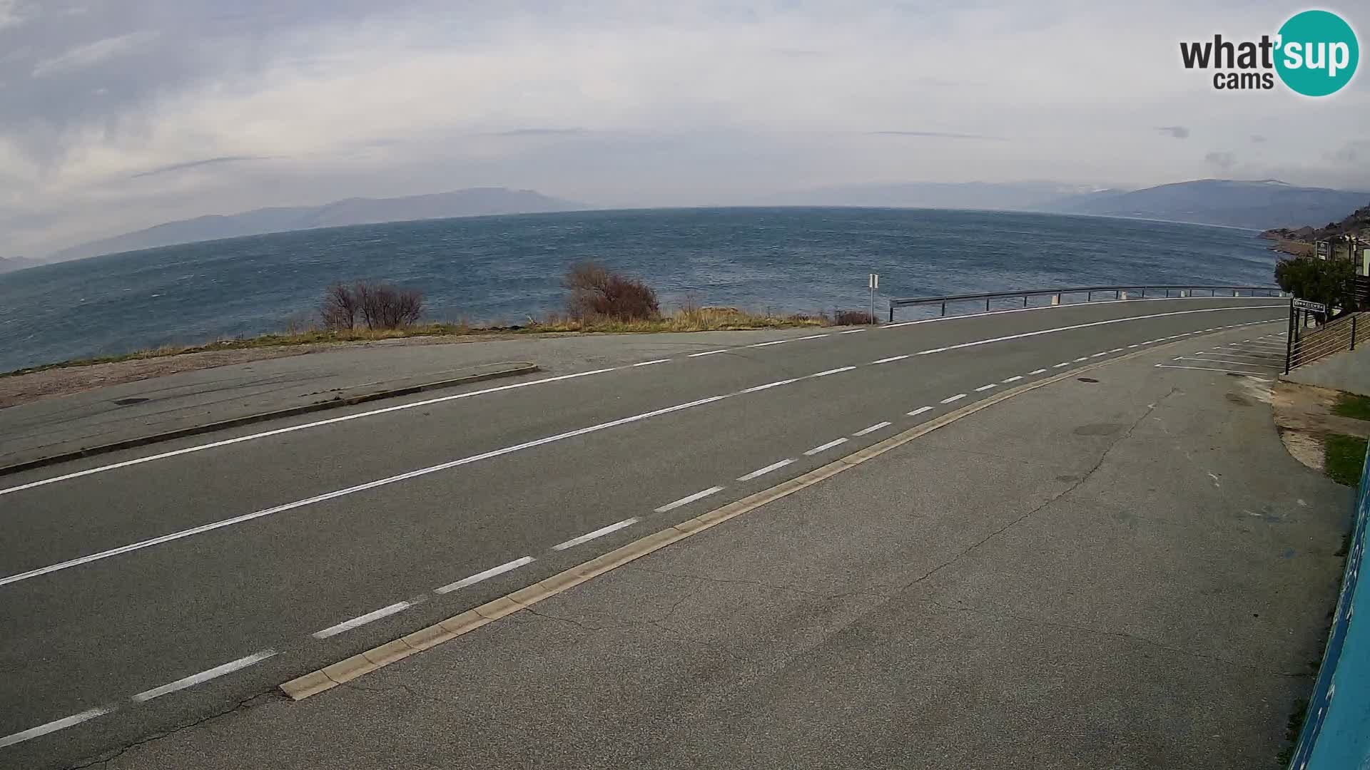 Webcam Adriatic highway D8 near SENJ – view to KRK island