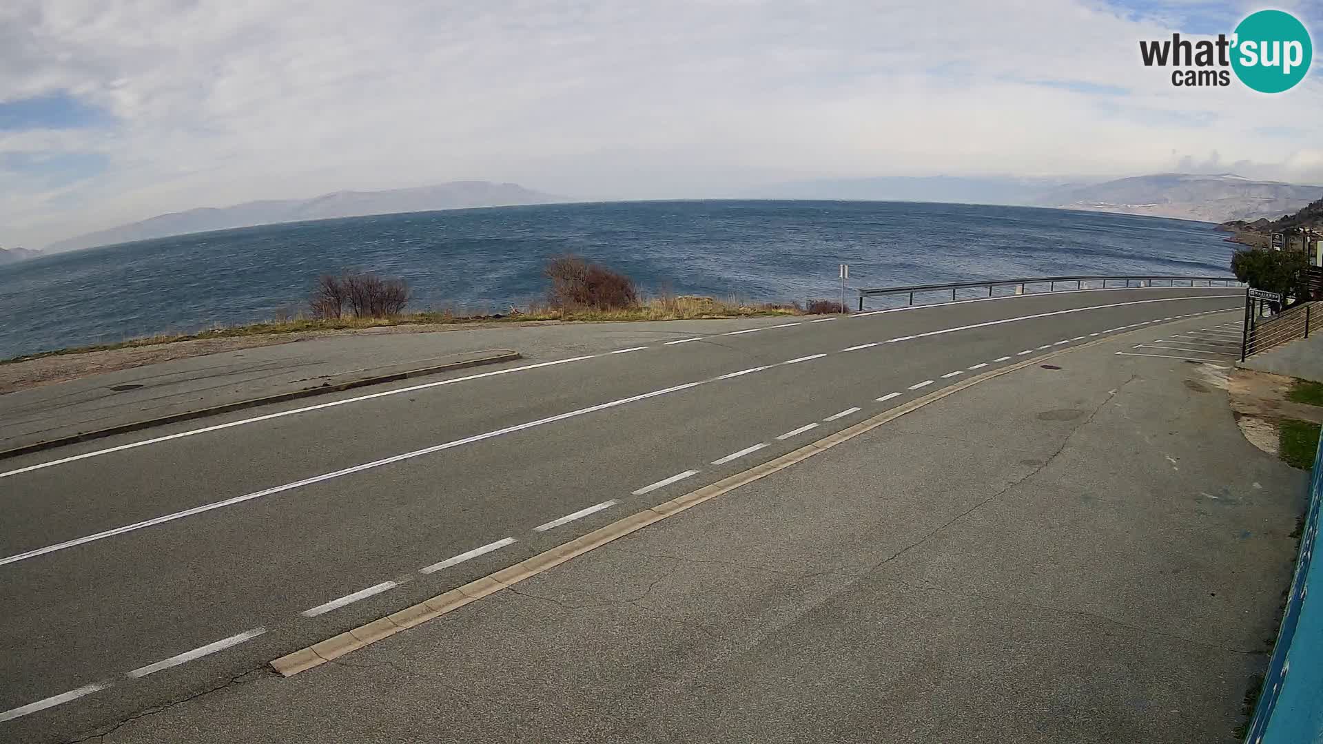 Webcam autoroute Adriatique D8 près de SENJ – vue sur l’île de KRK